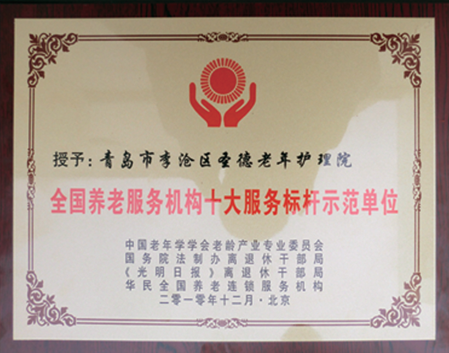 全國養(yǎng)老服務(wù)機構(gòu)十大服務(wù)標桿示范單位
