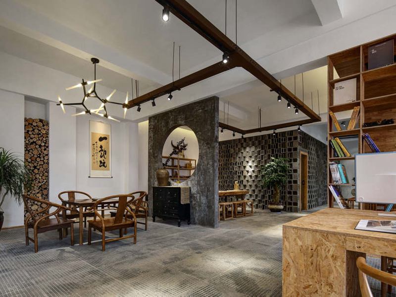 中式風格辦公室裝修裝飾設(shè)計效果-第1598期